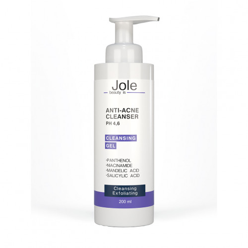 Facial cleansing gel with salicylic and mandelic acids