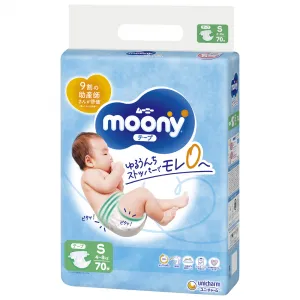 Pieluchy Moony Tape S od 4 do 8 kg, 70 szt