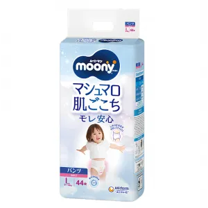 Трусики-підгузки Moony Diapers Pants для дівчаток розмір L, 9-14 кг, 44 шт