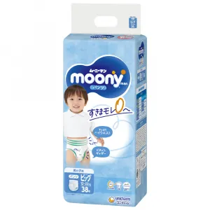 Majtki-chusteczki Moony Diapers dla chłopców rozmiar XL, 12-22 kg, 38 szt