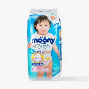 Majtki-pieluchy  Moony Diapers dla dziewczynek rozmiar XL, 12-22 kg, 38 szt