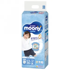 Majtki-pieluchy Moony dla chłopców rozmiar XXL, 13-28 kg, 26 szt