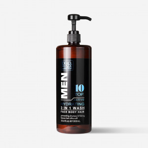 3 in 1 Shower Gel for hair, body and face for men, 1000 ml