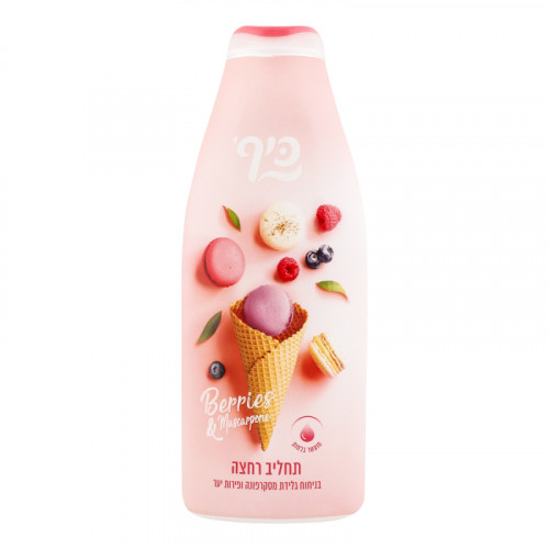 Shower gel with "mascarpone ice cream" scent