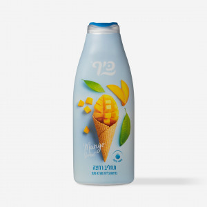 Shower gel with the scent of "mango sorbet ice cream"