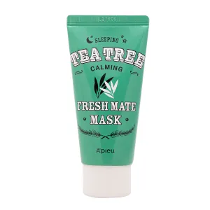 Nighttime soothing face mask with tea tree oil for oily and problematic skin A`pieu fresh mate sleeping tea tree, 50 ml