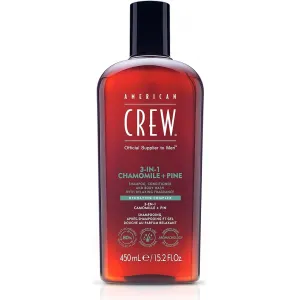 Szampon, odżywka i żel do mycia ciała American Crew o zapachu rumianku i sosny, 450 ml
