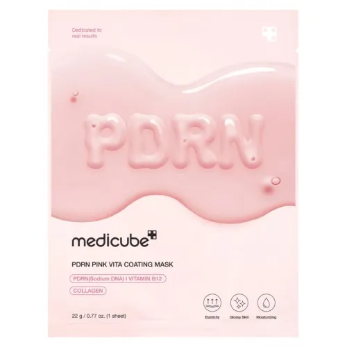 Moisturizing Sheet Mask MEDICUBE PDRN Pink Vita Coating Mask, 1pc