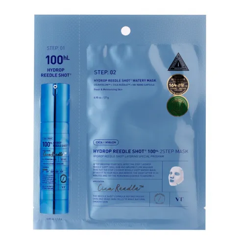 Зволожуюча маска для обличчя VT COSMETICS Hydrop Reedle Shot 100hL 2-Step Mask, 1шт