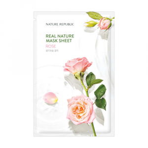 Facial tissue mask with rose extract