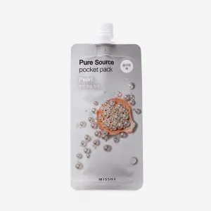 Нічна маска для обличчя Missha Pure Source Pocket Pack Pearl з екстрактом перлів, 10 мл