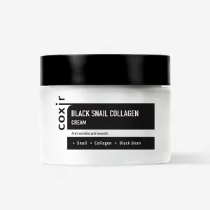 Krem do twarzy przeciwstarzeniowy Coxir Black Snail Collagen z mucyną ślimaka i kolagenem do matowej i dojrzałej skóry, 50 ml