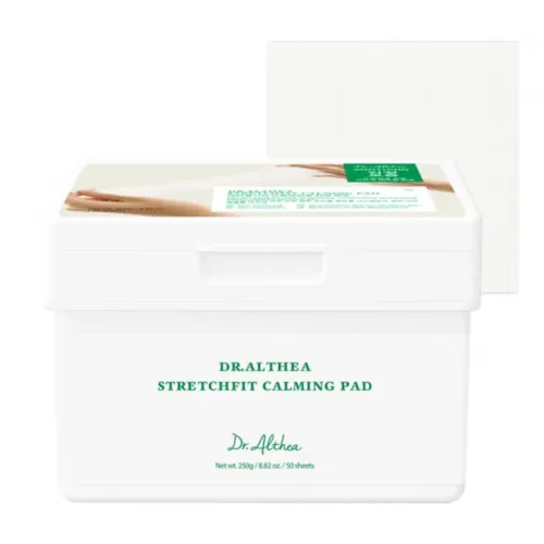 Soothing toner pads with centella and zinc for face and neck DR.ALTHEA Stretchfit Calming Pad, 50 pcs