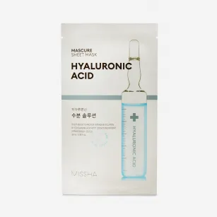 Moisturizing face sheet mask with hyaluronic acid Missha Hydra Solution, 27 ml