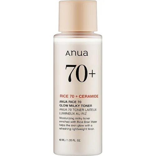 Поживний тонер на основі рисової води ANUA Rice 70 Glow Milky Toner Mini, 40 мл