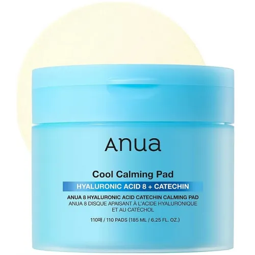 Kojące płatki z kwasem hialuronowym do twarzy Anua Cool Calming Pad Hyaluronic Acid 8 + Catechin, 110 szt.