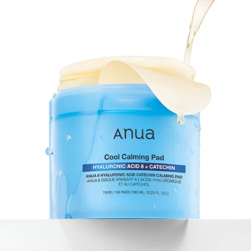 Kojące płatki z kwasem hialuronowym do twarzy Anua Cool Calming Pad Hyaluronic Acid 8 + Catechin, 110 szt.