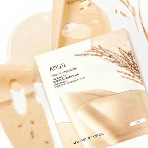 Kolagenowa maska dla promiennej skóry twarzy ANUA Rice 70 Glow Collagen Mask, 1 szt.