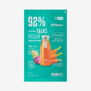 Tissue mask emergency recovery MISSHA Talks Vegan, 27 g