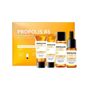 Zestaw Miniaturowy z Propolisem SOME BY MI, Propolis B5 Glow Barrier Calming Starter Kit (olejek/pianka/30ml + tonik/30ml + serum/10ml + krem/20g)