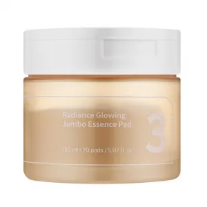 Płatki rozświetlające do twarzy Numbuzin No.3 Radiance Glowing Jumbo Essence Pad, 70 szt.