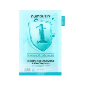 Face mask with vitamin B5 NUMBUZIN No.1 Pantothenic B5 Hyaluronic Active Clear Mask, 1pc