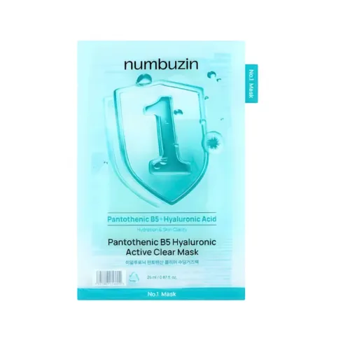 Maska do twarzy z witaminą B5 NUMBUZIN Nr 1 Pantothenic B5 Hyaluronic Active Clear Mask, 1 szt.