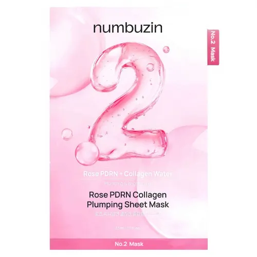 Maseczka w płachcie nawilżająca dla promiennej skóry NUMBUZIN No.2 Rose PDRN Collagen Plumping Sheet Mask, 1 szt.