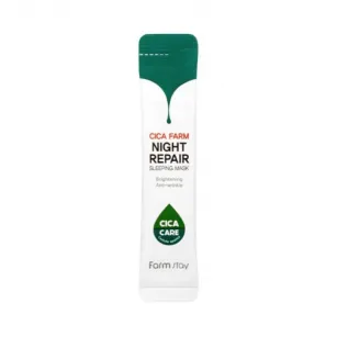 Nocna maska regenerująca z wąkrotką azjatycką FarmStay Cica Farm, 4 ml