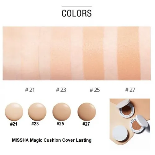 Tonujący podkład w poduszce MISSHA M Magic Cushion Cover Lasting SPF50 Nr 21, 15ml