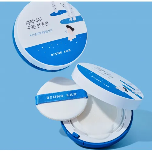 Зволожуючий сонцезахисний крем-кушон з березовим соком SPF50 ROUND LAB Birch Juice Moisturizing Sun Cushion, 15г