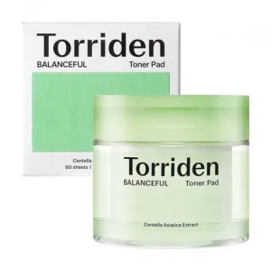 Tonikowe płatki do twarzy z ekstraktem z wąkrotki azjatyckiej Torriden Balanceful Cica, 60 szt.