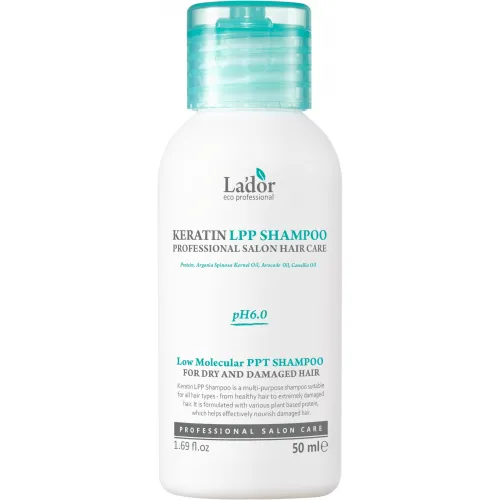 Кератиновий безсульфатний шампунь LADOR Keratin LPP, 50 мл