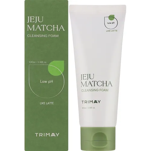 Заспокійлива пінка для очищення шкіри з екстрактом матча TRIMAY Jeju Matcha Low pH, 100 мл