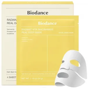 Brightening Hydrogel Face Mask Biodance Radiant Vita Niacinamide Real Deep Mask, 1pc