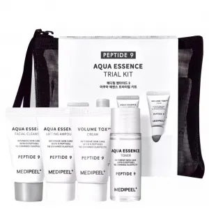 Zestaw miniaturek do pielęgnacji twarzy MEDIPEEL Peptide 9 Aqua Essence Trial Kit (15ml+20ml+15g)
