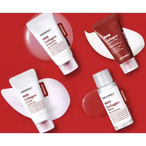 Zestaw do pielęgnacji twarzy z kolagenem i laktobakteriami Medi Peel Red Lacto Collagen Skin Care Trial Kit (30ml+15ml*3)