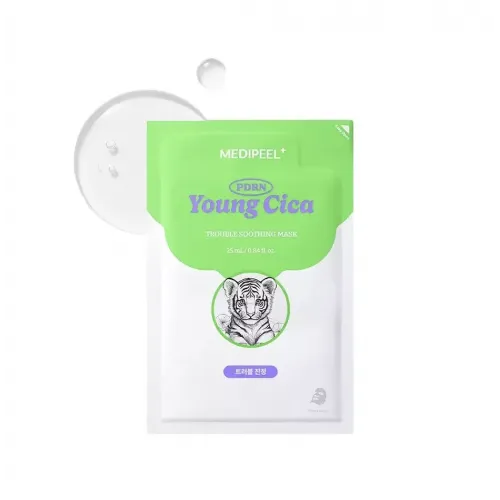 Kojąca maska z centellą MEDI-PEEL Young Cica PDRN Trouble Soothing Mask, 1 szt.