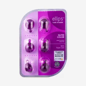 Olejek do włosów farbowanych Ellips Hair Vitamin Nutri Color z marokańskim olejkiem "Blask koloru", 6*1 ml