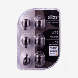 Olej do włosów Ellips Hair Vitamin Shiny Black z orzechem laskowym i olejem aloesu 1 ml x 6