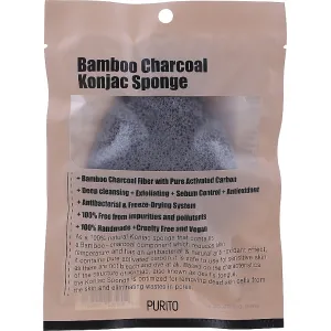 Gąbka Konjac z Węglem Drzewnym Bamboo Charcoal Konjac Sponge