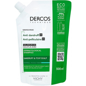 Vichy Dercos Anti-dandruff Shampoo Normal To Oily Hair Ecorefill 500ml