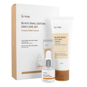 Set of skin regeneration products with black snail mucin (cream 60 ml+serum 15 ml)	